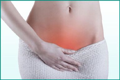 Schmerz am Perineum bei enger Fra mat Cystitis